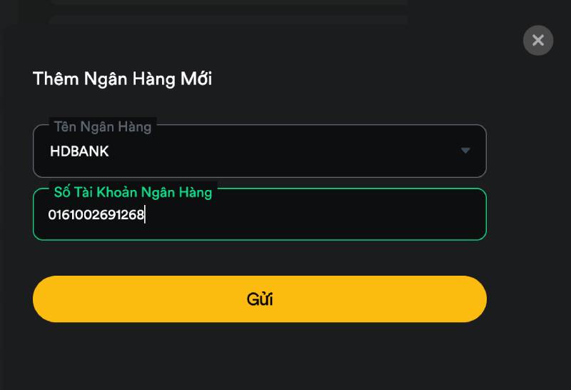 Hướng dẫn cách thêm tài khoản ngân hàng trước khi rút tiền