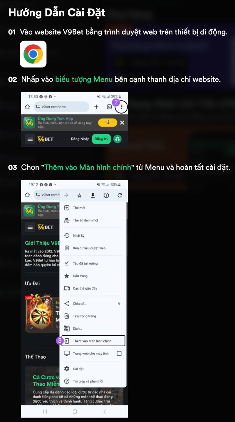 Hướng dẫn cài đặt ứng dụng Web Cải Tiến (PWA)