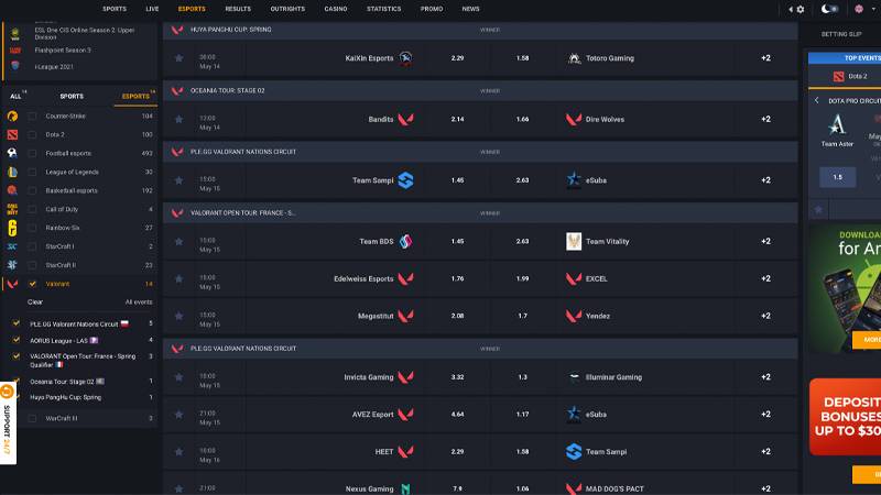 Những hình thức cá cược phổ biến trong Valorant quốc tế